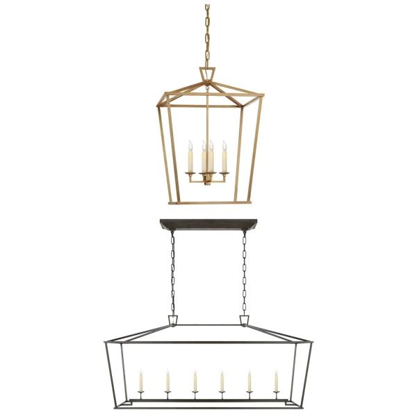 Loft Vintage Iron Birdcage Pendant Light Modern Darlana Linear Lantern Chandelier（WH-AP-640）