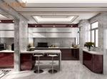 Modern Double Kitchen Cabinet Luxurious Stainless Steel In Mahogany Finishired