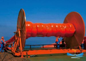 China Orange Oil Containment Boom , Floating Oil Boom Heavy - Duty Flexible PU Cloth on sale