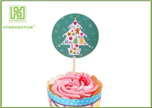 Wholesale Holiday Chocolate Cake Decoration Toppers Christmas Cupcake Picks CMYK Colors from china suppliers