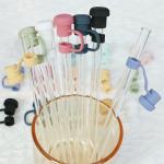 Custom Made Silicone Straw Toppers For Tumblers Silicone Straw Cap Hats PVC Free