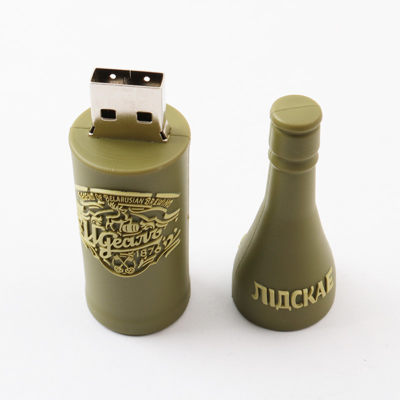 Open Mold Bottle Or Coke Shape PVC Flash Drive Customized Made USB 3.0