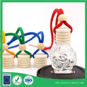 Wholesale hang style glass perfume bottles 12 ml for car using cork design from china suppliers
