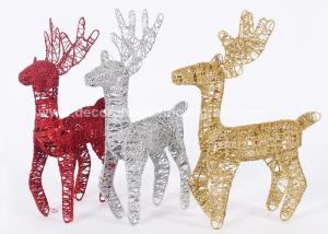 Wholesale Resin Metal Christmas Ornaments Hollow Deer Iron Animal Figurines 15*25cm from china suppliers