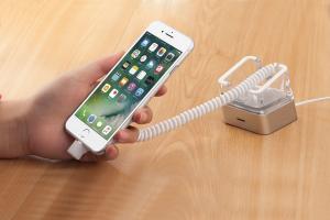 Wholesale COMER acrylic display security charger alarm display anti theft devices solution for apple iphone stores from china suppliers