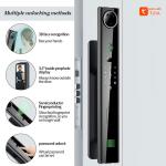 4200mah Large Lithium Battery Intelligent Door Lock With Cat Eye Surveillance