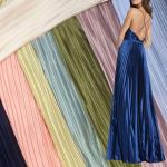 Glitter Stretch Polyester Pleated Crepe Woven Fabric Wrinkle Satin For Dresses