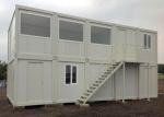 Stable Prefabricated Container Homes Sliding Window With Light Gray PVC Flooring