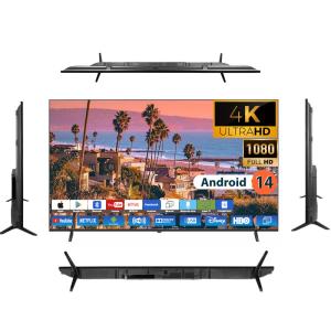 Wholesale OEM Smart Display 55 Inch TV Television 4k 2k LED Frameless Flat Screen Android Smart Television from china suppliers