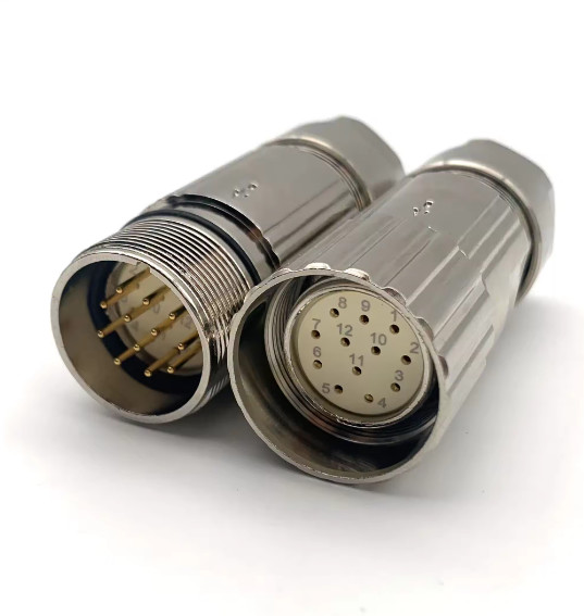 Siemens IP67 Waterproof Male Female 12 Pin M23 Circular Connector Etype Ptype