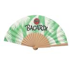 Sublimation Blanks Folded Polyester Bamboo Fans Bamboo Fabric Folding Hand Fan
