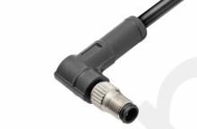 Wholesale M5 Angled Male Overmolded Plug Connector 3/4pin Black 20A Solder IP67 from china suppliers