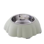 Pumpkin Type Anti Skid Stainless Steel Plastic Dog Feeder Bowl
