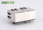 Tab Down Ganged Double Port Magnetic Modular Jack Cat5e Rj45 Keystone Connector