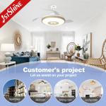 Stylish Metal Indoor Ceiling Fan with Hidden Blades and Cooling Air LED Light