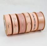 High Tenacity Gift Wrapping Satin Ribbon with Custom Printed Logo and Rose Gold