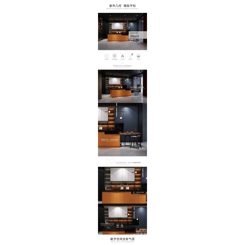 Orange Style Stainless Steel 304 316 Grade Kitchen Cabinets