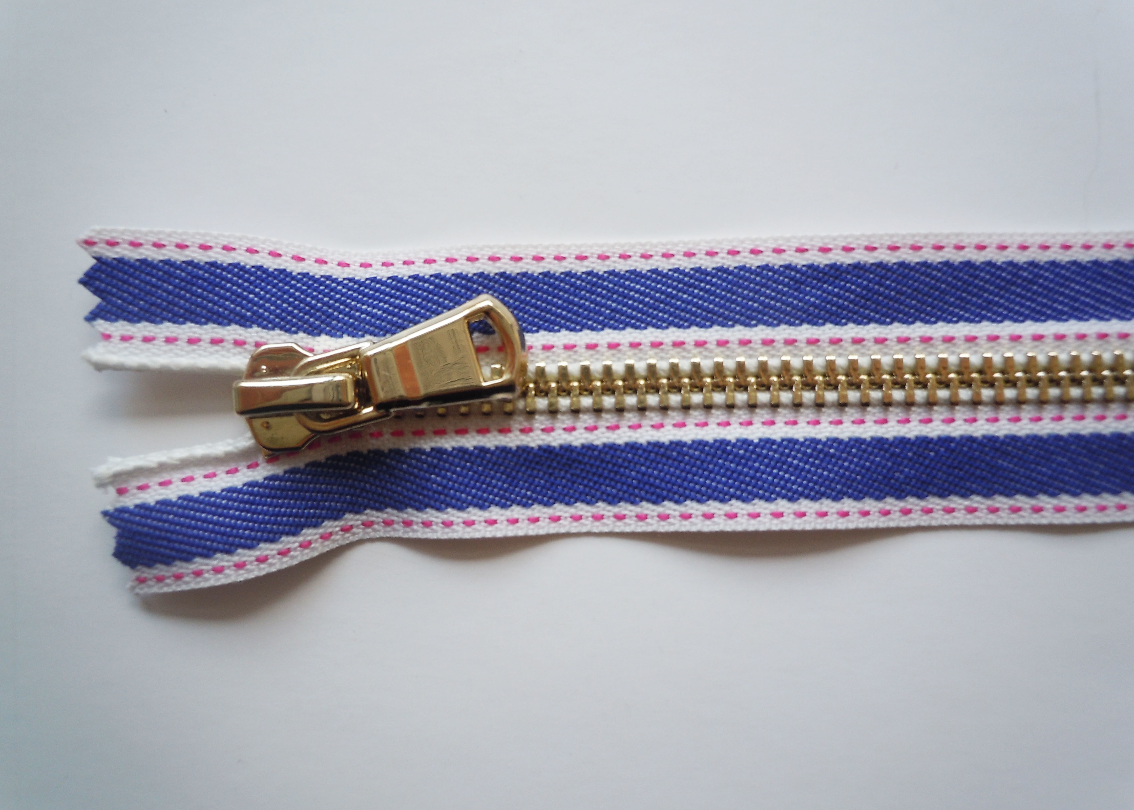 #15 Canvas zipper , Metal Teeth Zipper with Golden & Silver Pull zipper bag
