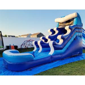 Wholesale Kids Rental Event Inflatable Water Slides For Pool Blue Wave Water Slide With Pool from china suppliers