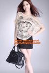 Crocheted, loose Crochet knitted blouse wears batwing hollow pullover sweaters