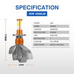 4500LM 6000LM 8000LM H7 Motorcycle Headlight Bulb Ba20D P15D 45W