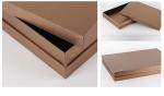 Custom Logo Elegant Lid Base Cardboard Gift Package Brown Rigid Paper Box With