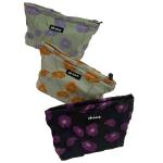 Black Jacquard Fabric Zipper Cosmetic Bag 27cm×17cm×7cm Size