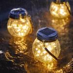 Solar Light Outdoors Round Waterproof Led Solar Garden Fairy Lamp For Balcony