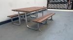 Rectangular Outdoor Table Benches With Hot Dip Galvanized Powder Coated