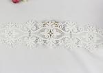 100% Cotton Water Soluble Double Edged Scalloped Lace Fabric Enviormental