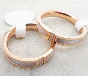 China 316L stainless steel  shell ring with rose color LRX45 on sale