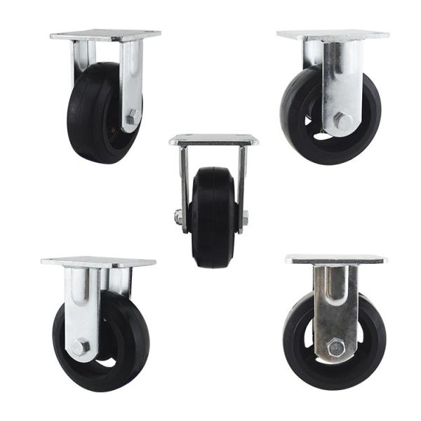 OEM 125mm Heavy Duty Casters 200kg Capacity Fixed Plate Caster Wheel Manufacture