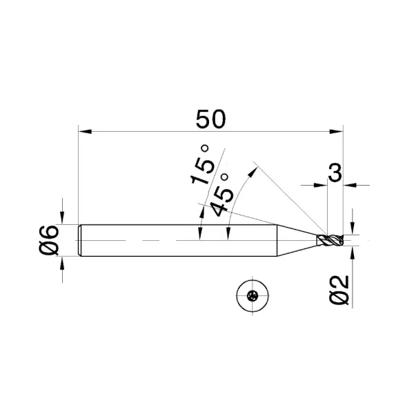 Uncoated 3 Flutes Cemented Carbide End Mill for Aluminum