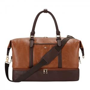 Wholesale PU Leather Weekender Bag , Travel Duffel Bags With Shoe And Laptop Compartment from china suppliers