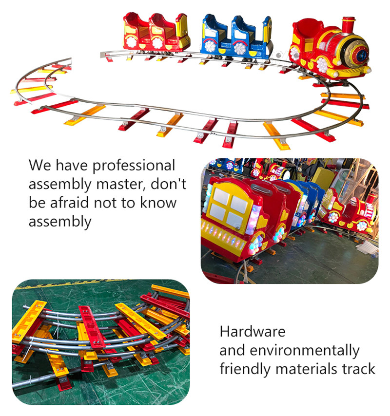 Amusement Park Electric Kiddie Ride On Train With Track My Train 5 Seats For Child