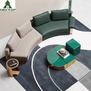 Wholesale High End Hotel Lobby Furniture Reception Combination Sofa Set Leather Curved from china suppliers