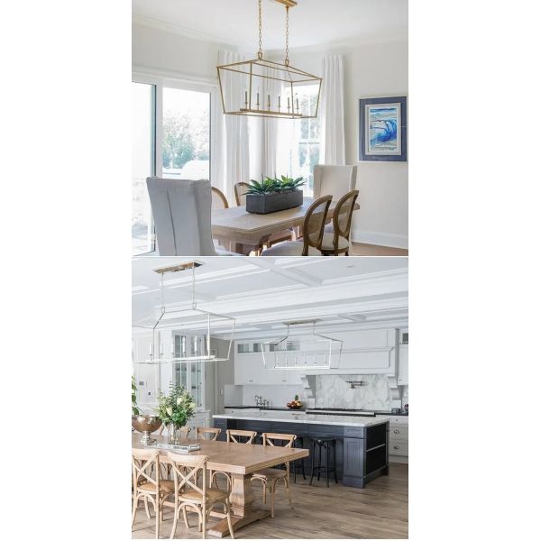 Loft Vintage Iron Birdcage Pendant Light Modern Darlana Linear Lantern Chandelier（WH-AP-640）