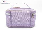 Purple Opaque Matte PVC Zipper Soft PVC Bags Carry Handle On Top 21X12.5X13.5cm