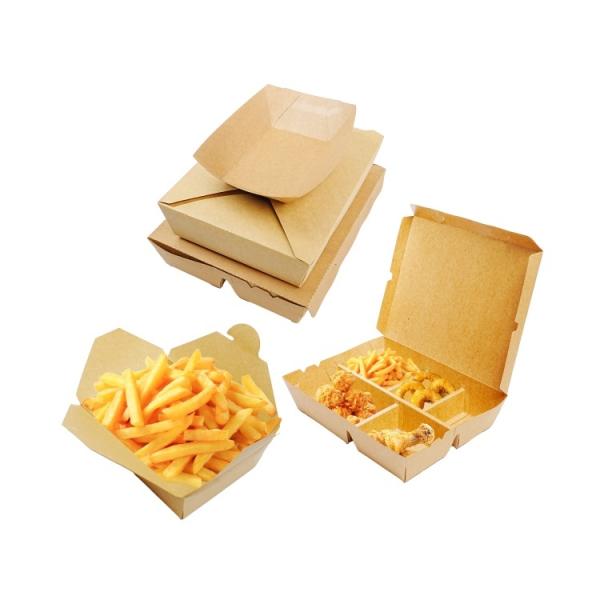 Wholesale customized eco-friendly biodegradable food grade disposable fast food takeaway paper box