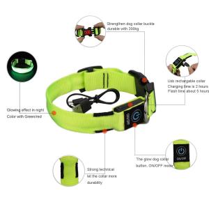 Wholesale Pet Usb Rechargeable Led Collar For Dog , Custom Glow In The Dark Dog Collar from china suppliers