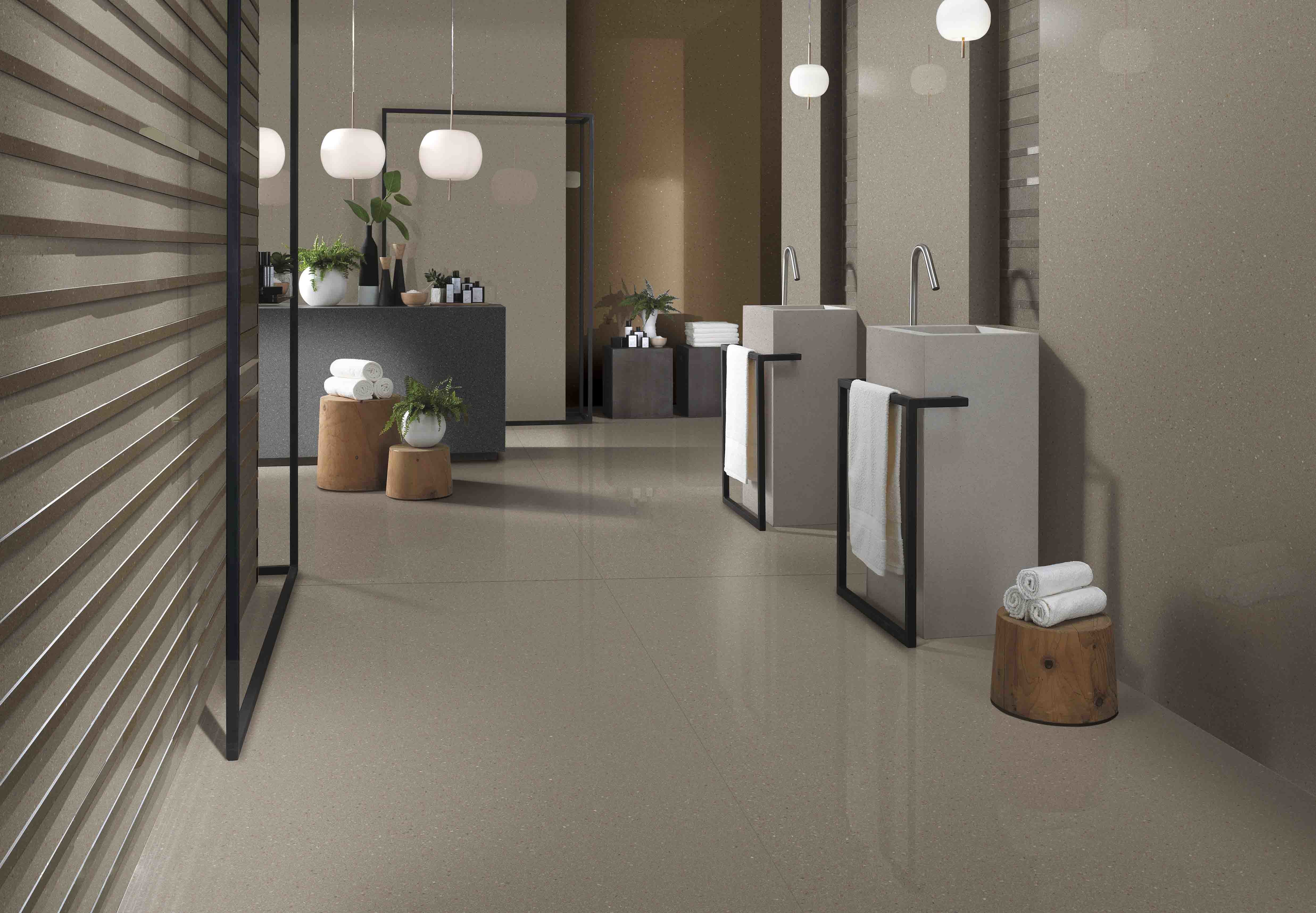 Glossy Yellow Bathroom 12mm Natural Stone Look Porcelain Tile