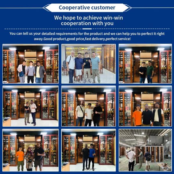 Commercial Glass Door Whiskey Display Cabinet With Customized Logo And Lights