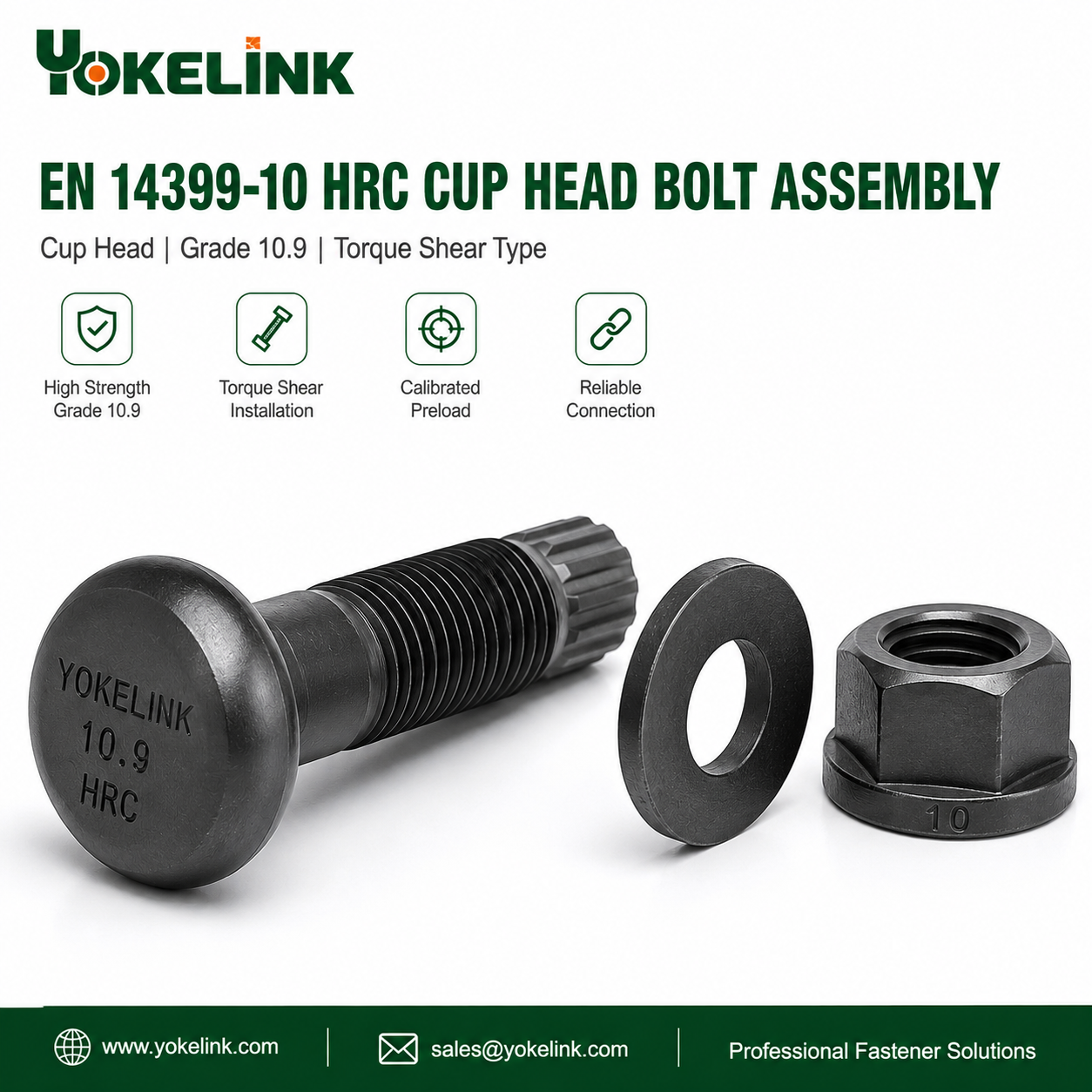 EN 14399-10 HRC Cup Head Bolt EN14399-10 HRC Tension Control Bolt with Cup Head