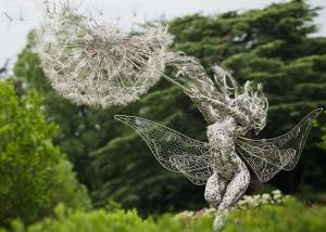 Wholesale Stainless Steel Dancing Fairy Dandelion Wire Sculpture 200cm High from china suppliers