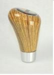 Black Racing Gear Knob With Real Leather And Three Rubber Sleeve