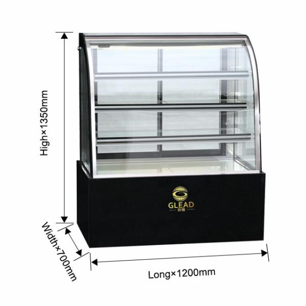 Efficiency Industrial Air Cooled Refrigeration Unit 415L Cake Showcase 2~8℃