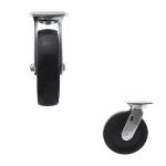 WBD ODM Large Wheel 200mm Diameter Plate Black Plastic Heavy Duty Casters Swivel
