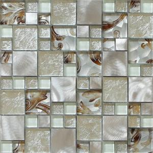 Wholesale Silver white glass mix metal mosaic tile pefert for hotel decoration from china suppliers