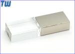 Crystal USB Flash Drive 3D Laser Logo inside LED Light Up Brand