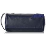 Zipper Closure Travel Leather Toiletry Bag For Men